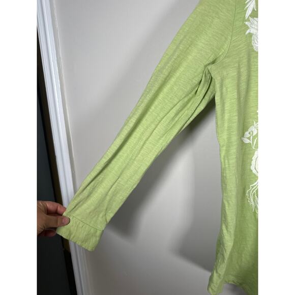 Soft Surroundings Madie Tunic Womens Sz XS Embroidered Button Up Roll Tab Sleeve - Picture 4 of 9